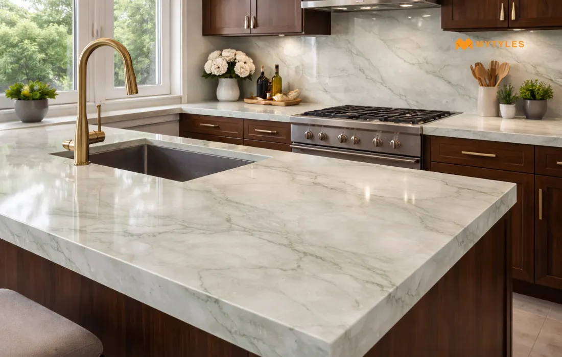 Mint Granite Tile in Kitchen